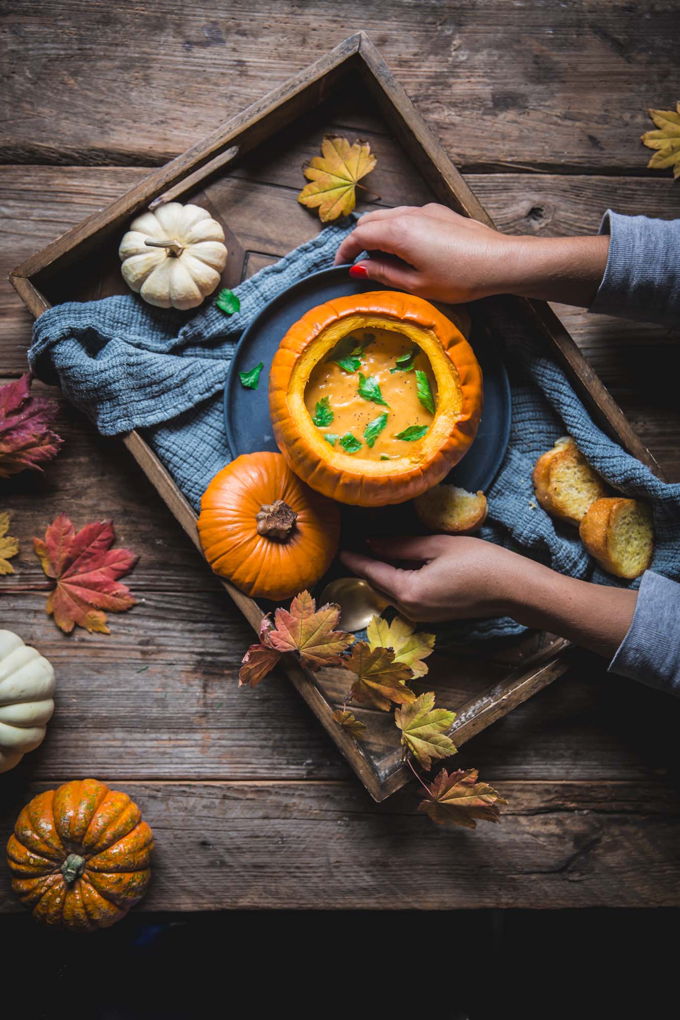 Pumpkin Soup in a Pumpkin