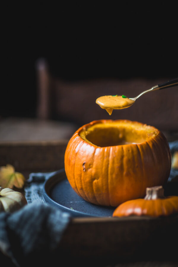 Pumpkin Soup in a Pumpkin