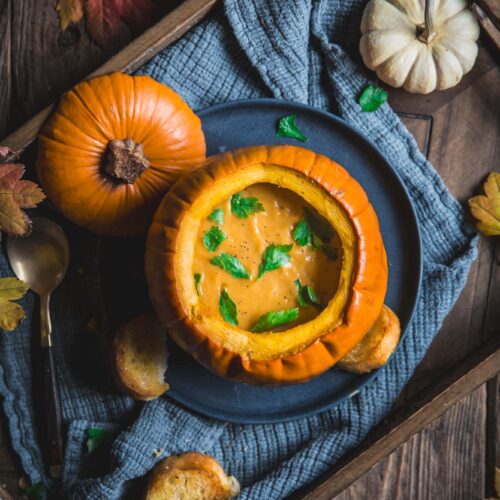 Pumpkin Soup in a Pumpkin