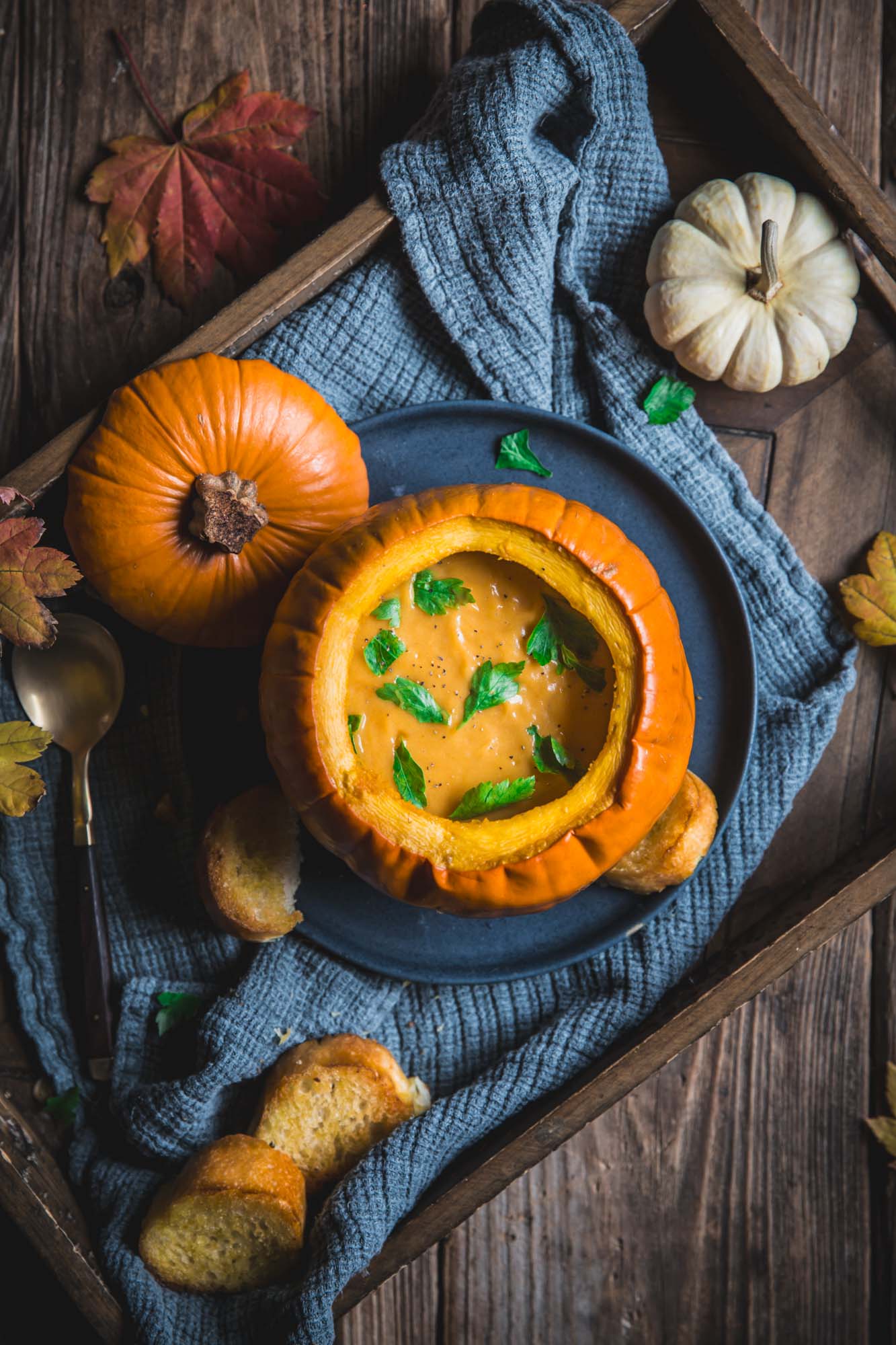 Pumpkin Soup in a Pumpkin