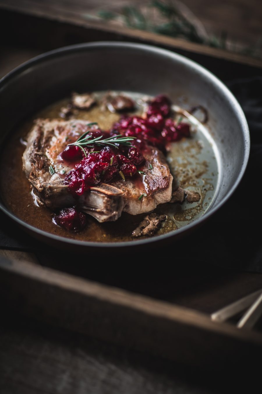 Pork Chops with Cranberry Balsamic Glaze