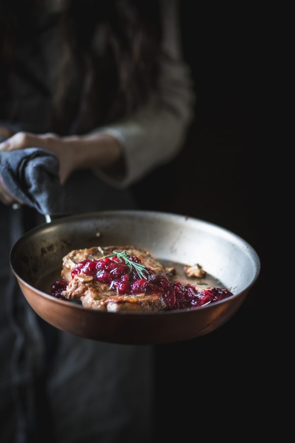 Pork Chops with Cranberry Balsamic Glaze