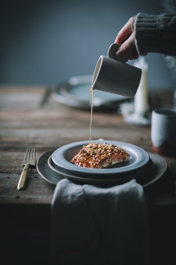 Baked Salmon with a Walnut and Rosemary Crust