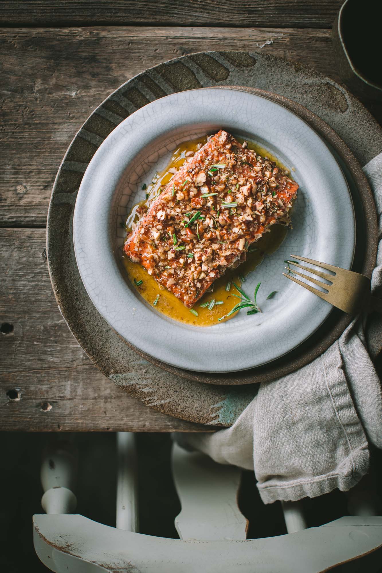 Walnut Crusted Salmon with Rosemary
