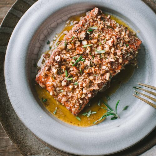 Walnut Crusted Salmon with Rosemary