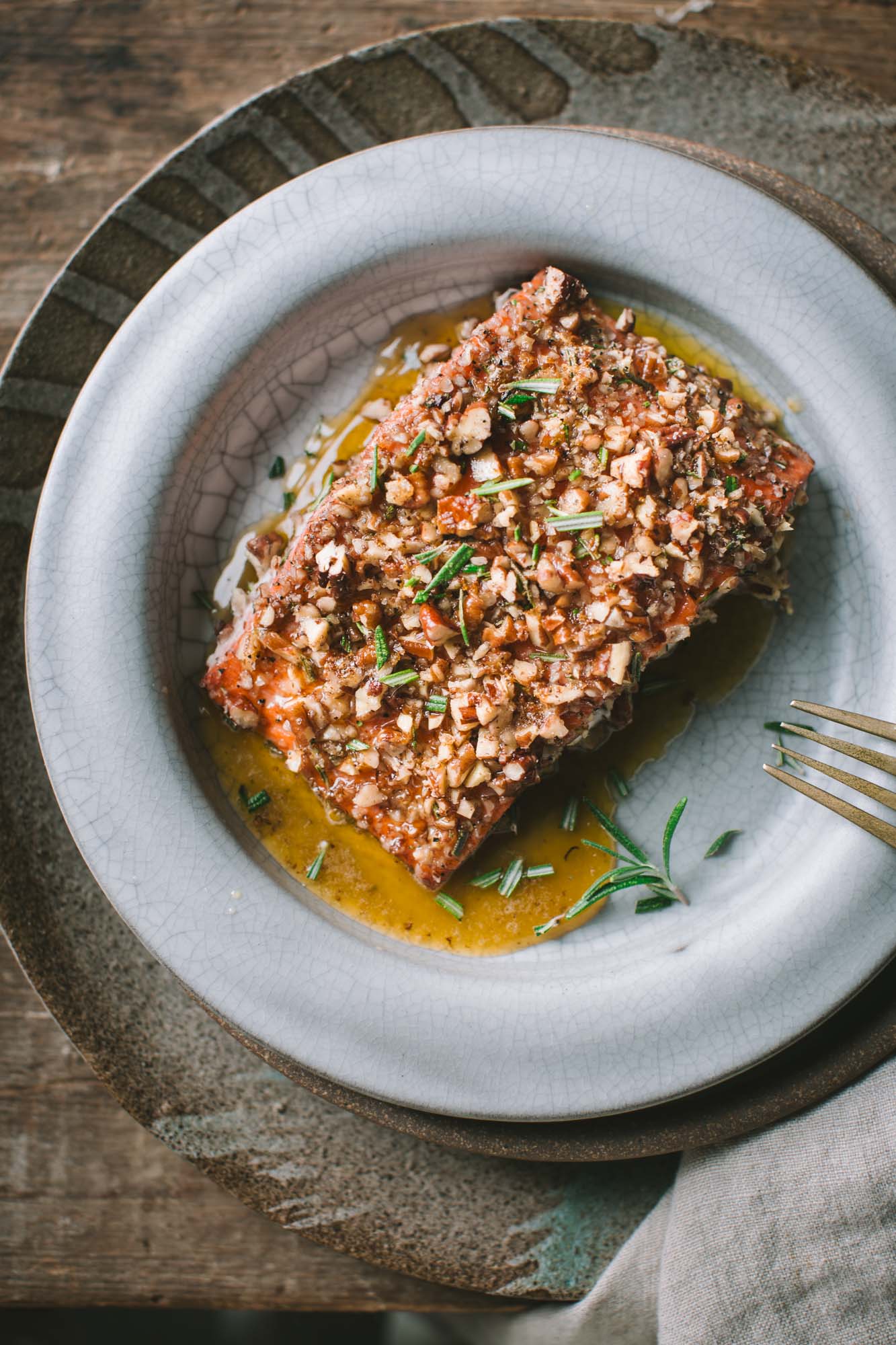 Walnut Crusted Salmon with Rosemary