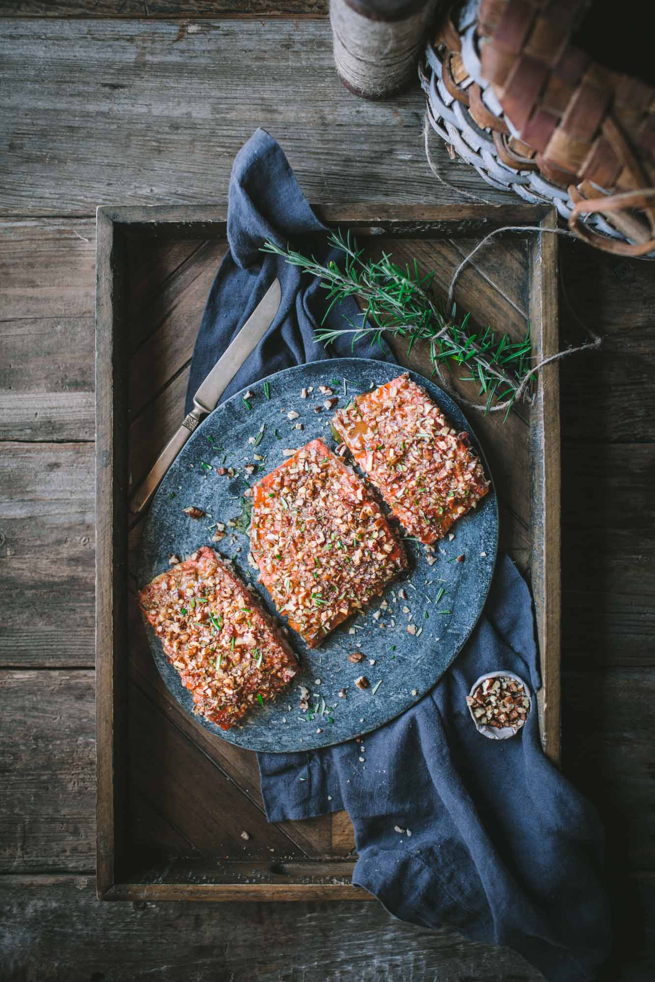 Walnut Crusted Salmon with Rosemary