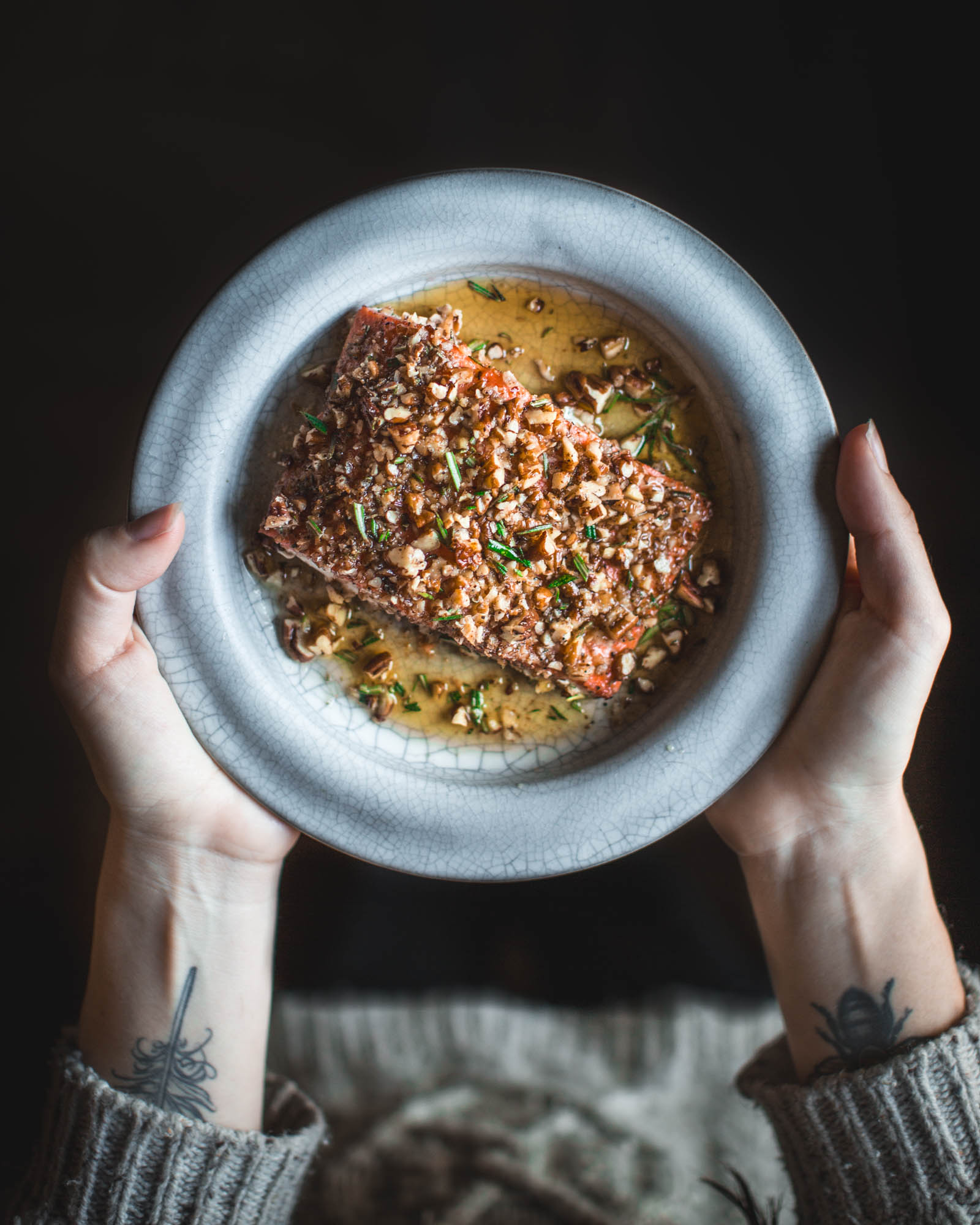 Walnut Crusted Salmon with Rosemary