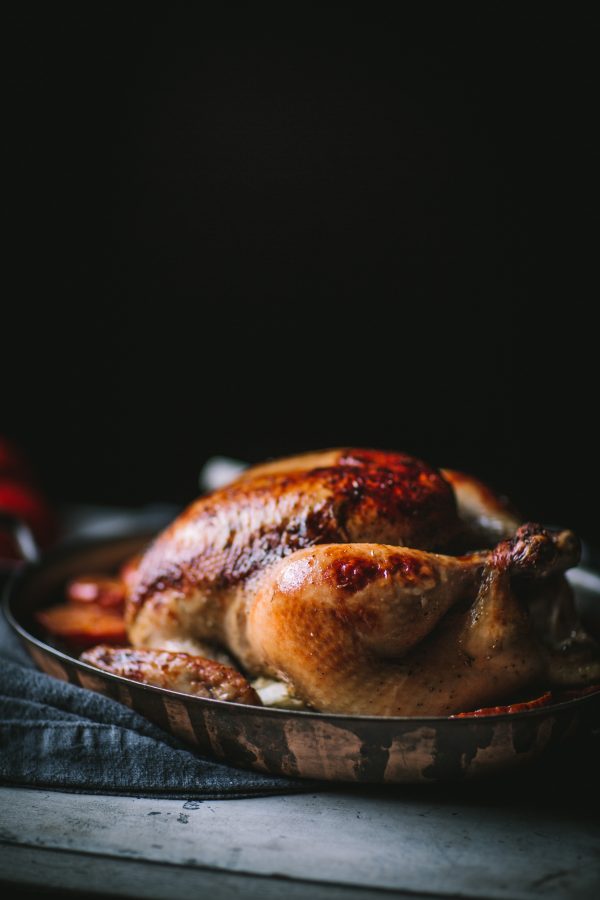 Roast Chicken with Persimmons