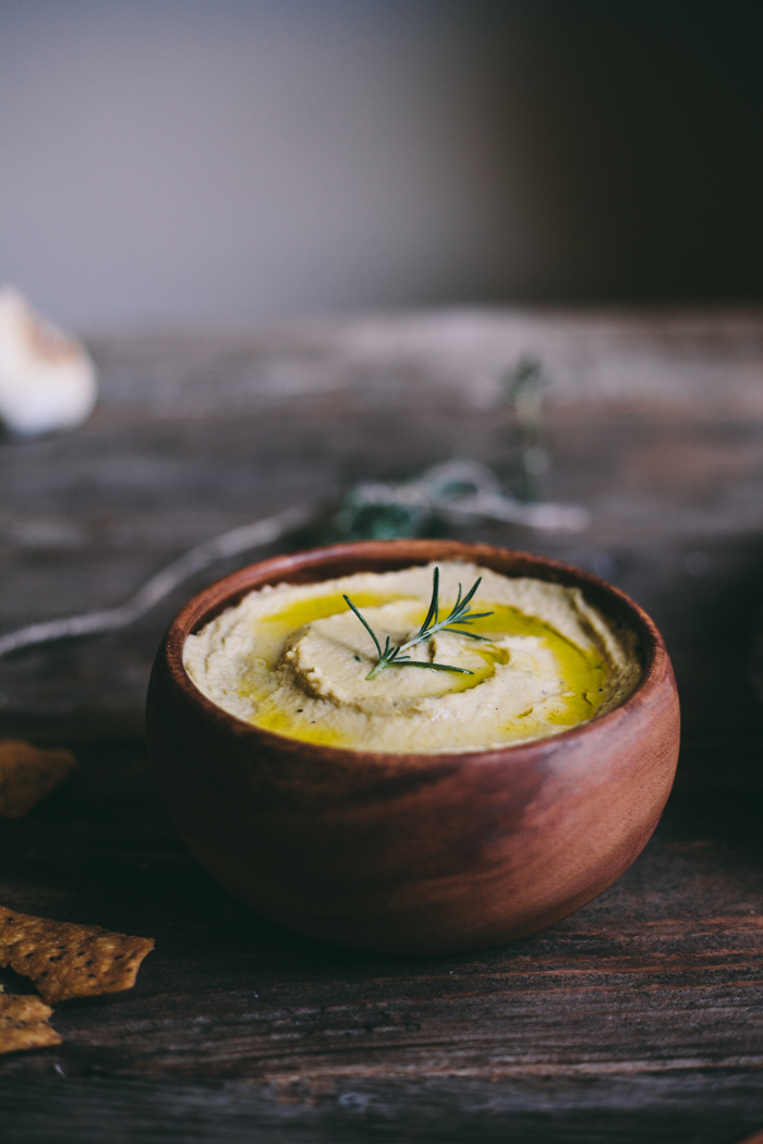 Garlic Rosemary Hummus | Adventures in Cooking