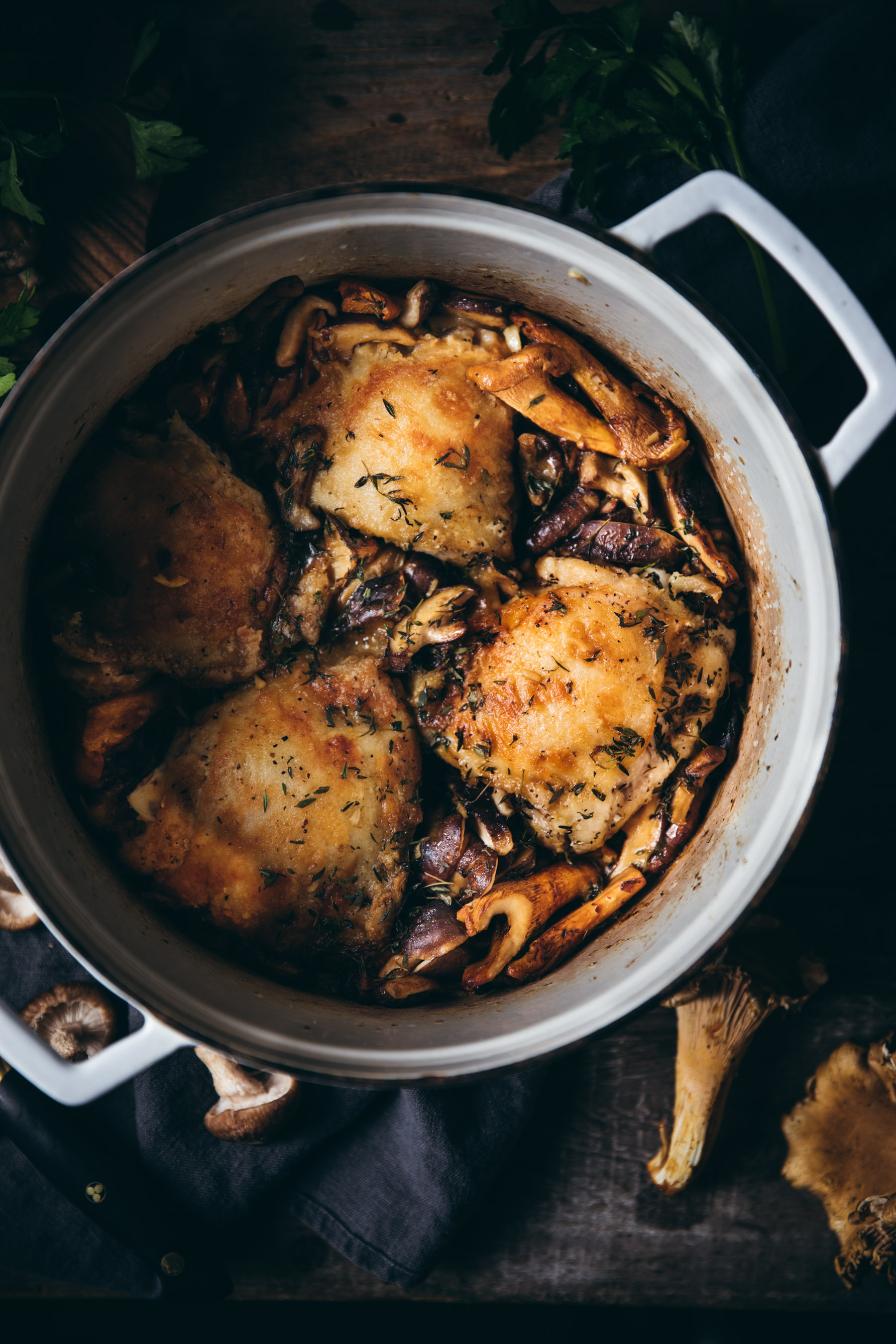One Pot Chicken and Mushrooms