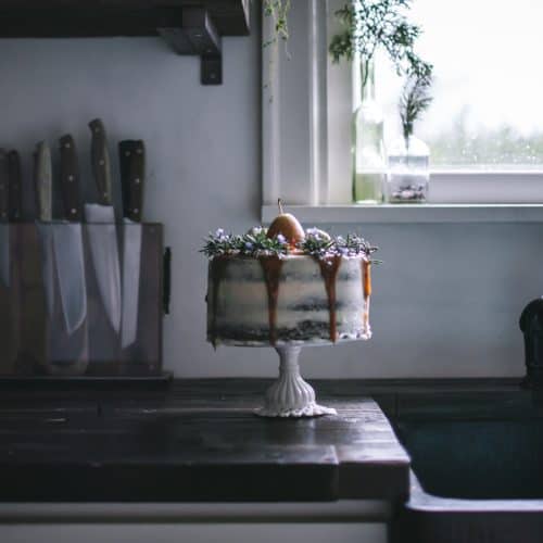 Whiskey Date and Buttermilk Cake with Salted Pear Caramel Buttercream by Eva Kosmas Flores