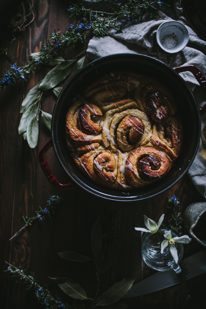 Rosemary Jasmine Buns With A Whiskey Glaze by Eva Kosmas Flores | Adventures in Cooking