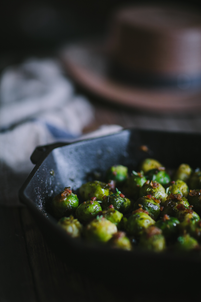 Sautéed Sherry Brussels Sprouts with Caramelized Onions & Thyme