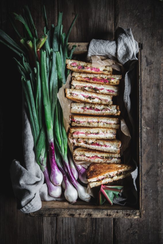 Rhubarb, Chèvre and Caramelized Onion Grilled Cheese Adventures in