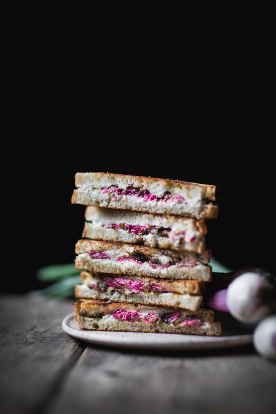 Rhubarb, Chèvre and Caramelized Onion Grilled Cheese Adventures in