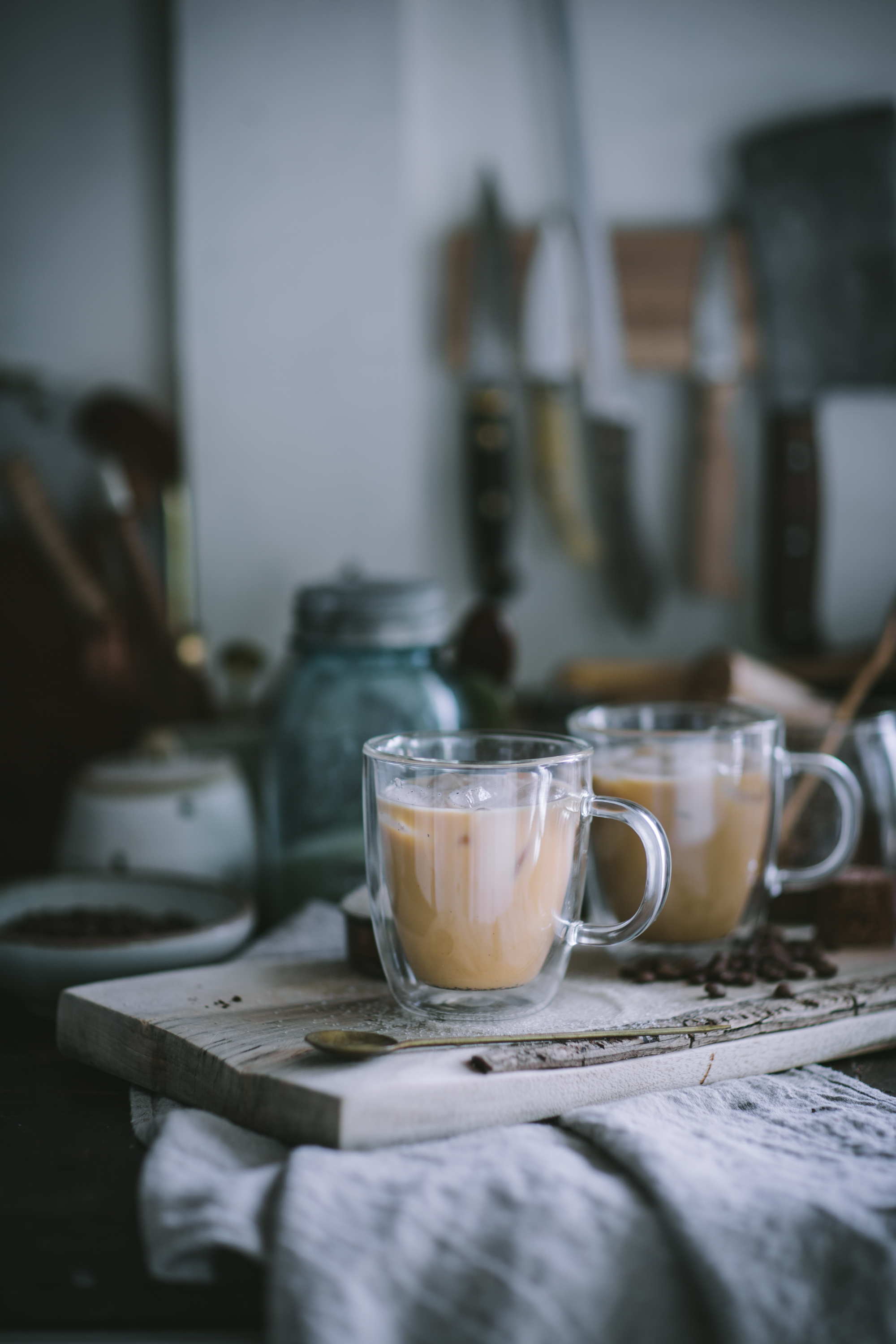 Homemade Iced Vanilla Latte with coldbrew coffee, homemade vanilla bean simple syrup, and a KitchenAid giveaway by Eva Kosmas Flores