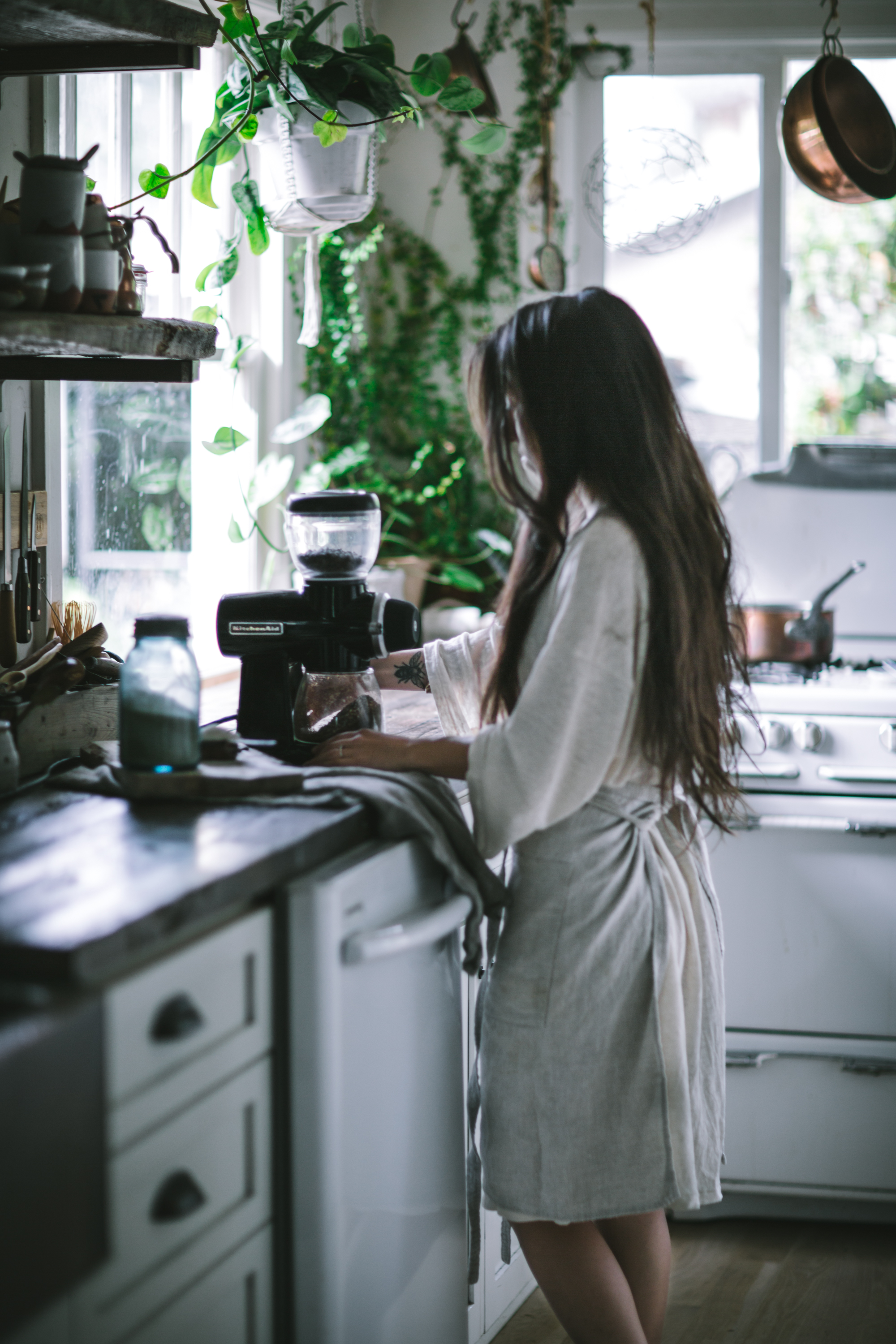 Homemade Iced Vanilla Latte with coldbrew coffee, homemade vanilla bean simple syrup, and a KitchenAid giveaway by Eva Kosmas Flores
