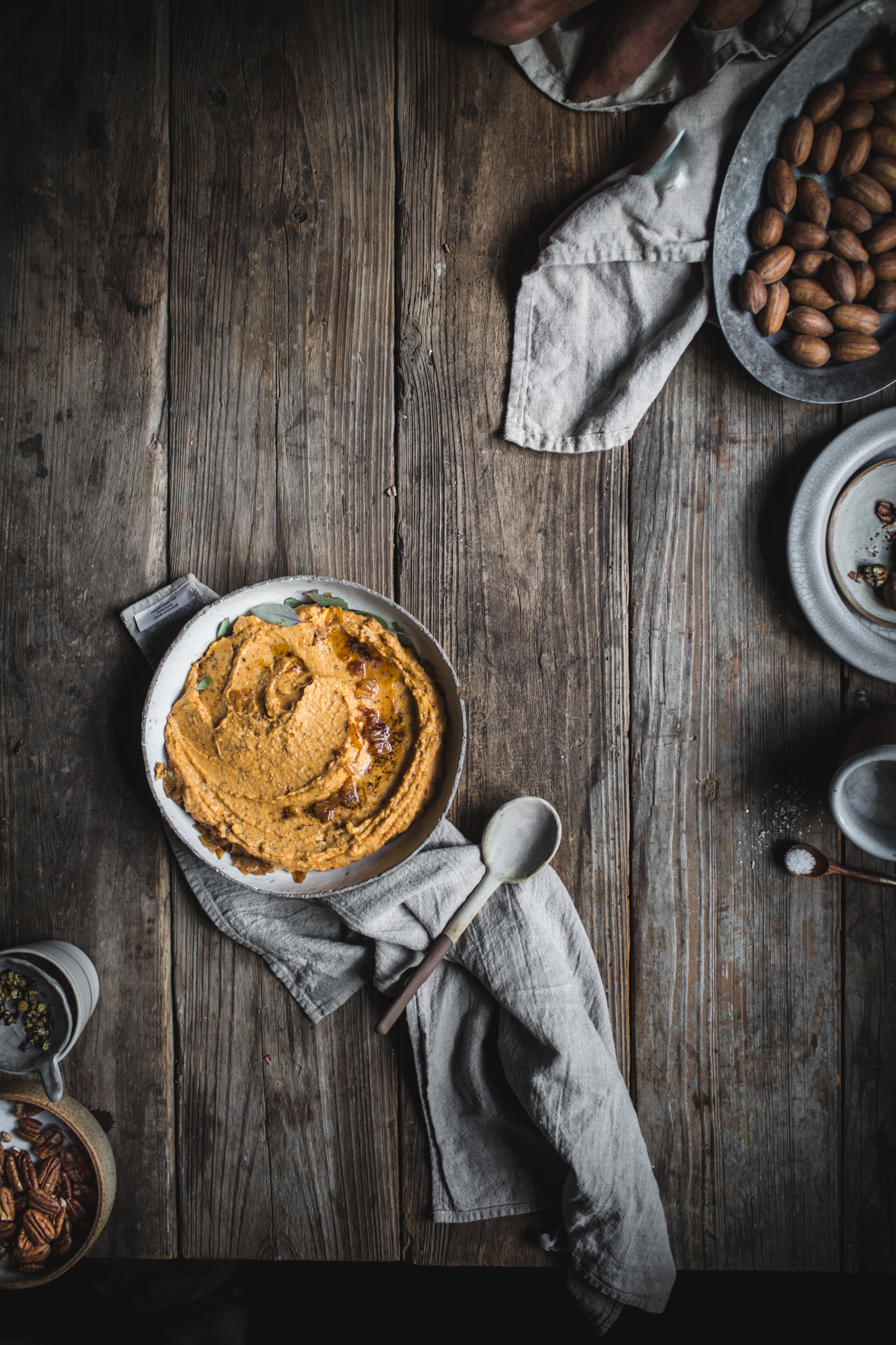 Mashed Sweet Potatoes with Pecans