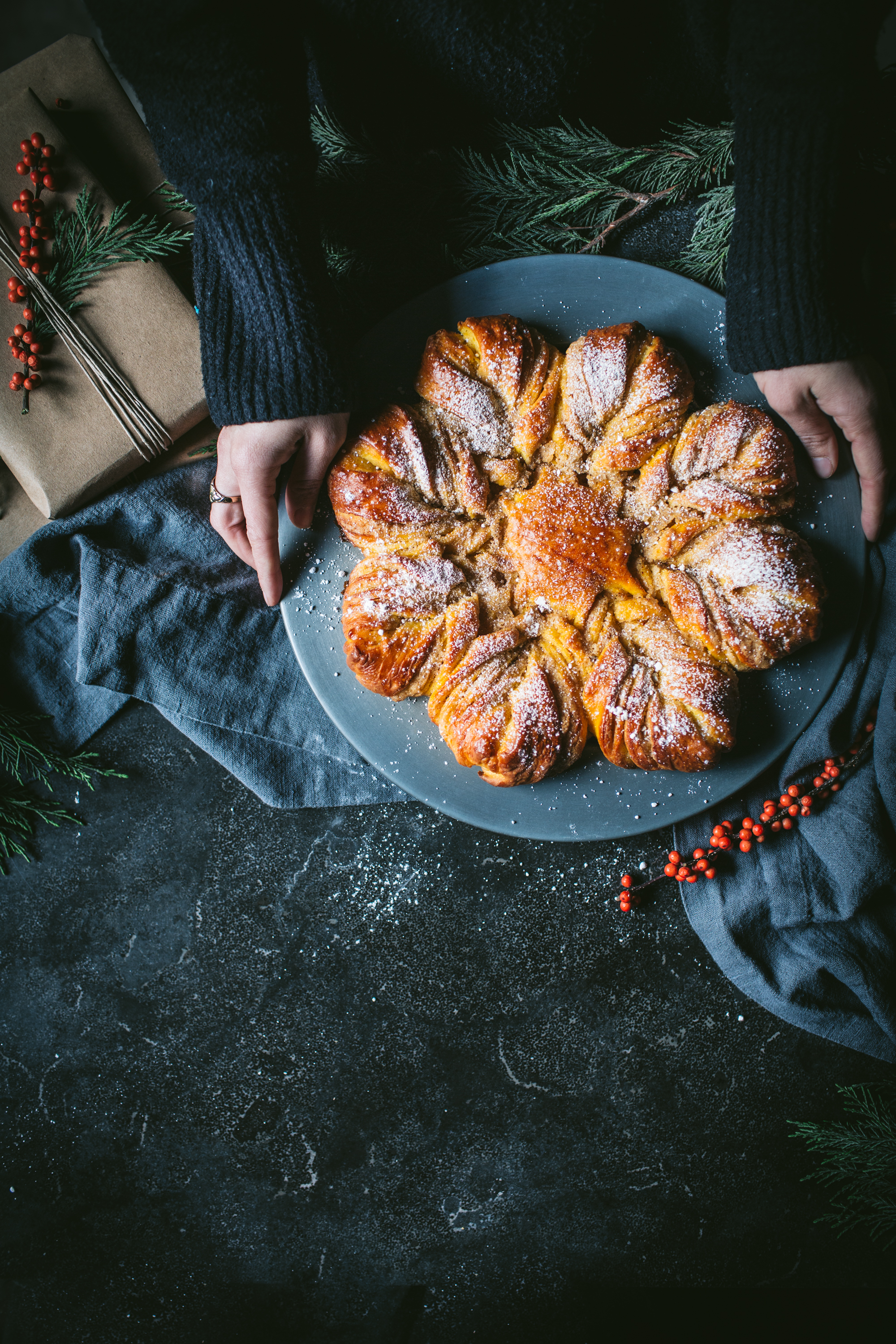 How to make saffron star bread pastry holiday dessert recipe video