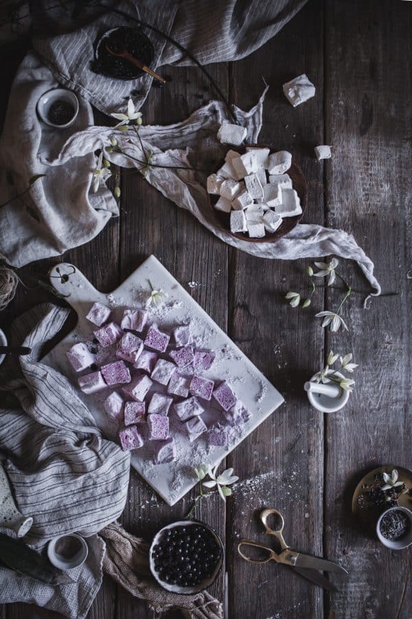 Homemade Lavender Black Currant & Vanilla Bean Rose Marshmallows