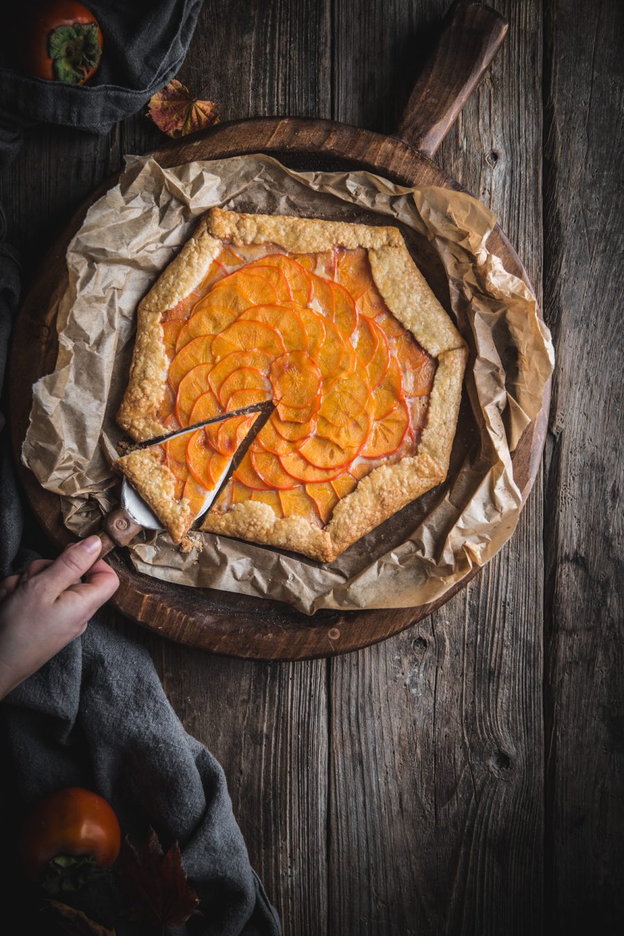 Persimmon Galette with Mascarpone Filling