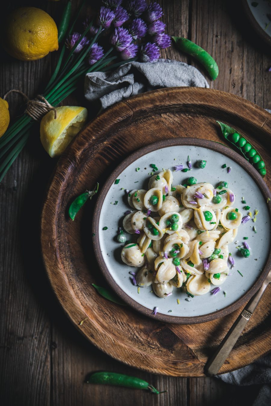 Chive and Chicken Orecchiette in a Rosemary Lemon Sauce