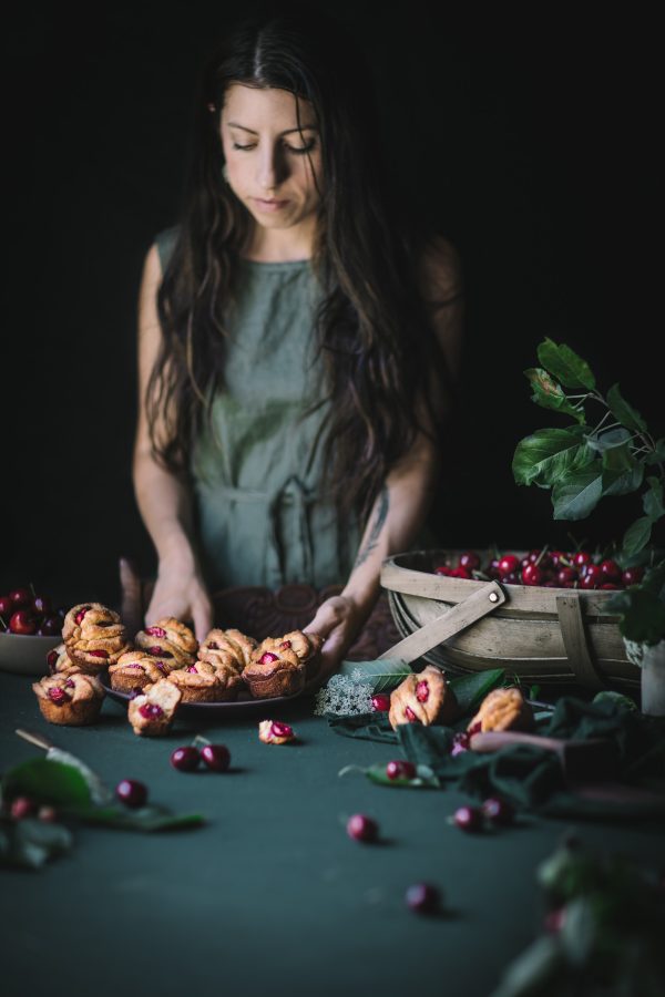 Pull Apart Muffins with Cherries