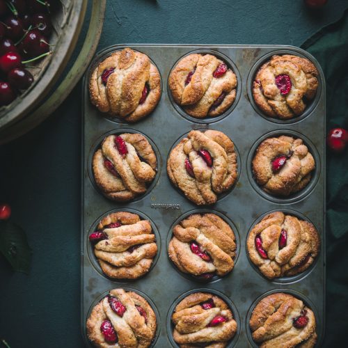 Pull Apart Muffins with Cherries