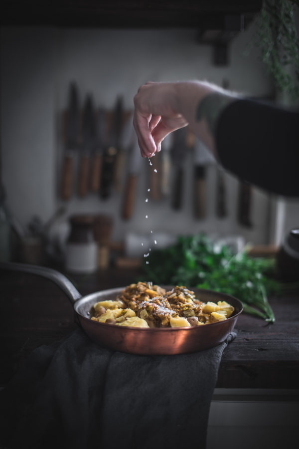 Chestnut Brown Butter Potatoes with Caramelized Leeks
