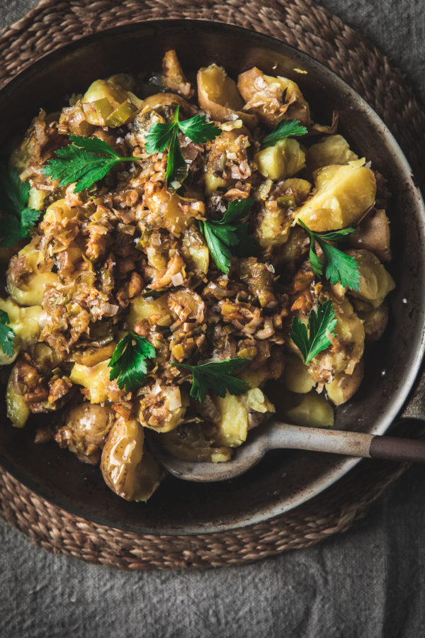 Chestnut Brown Butter Potatoes with Caramelized Leeks