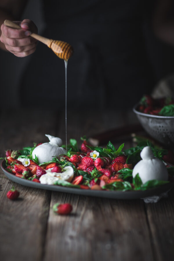 Honey Drizzle Over Strawberries