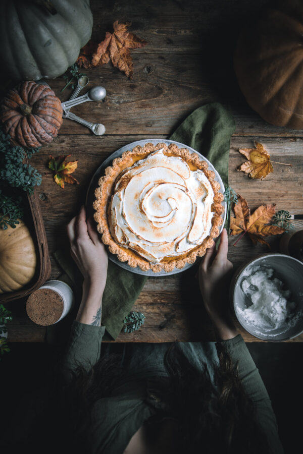 Pumpkin Meringue Pie with a Graham Cracker Crust