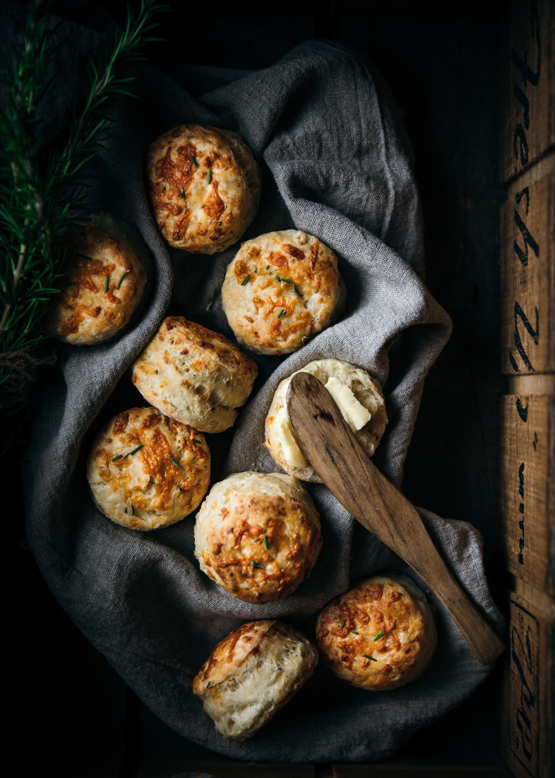 Cheddar Garlic and Rosemary Biscuits