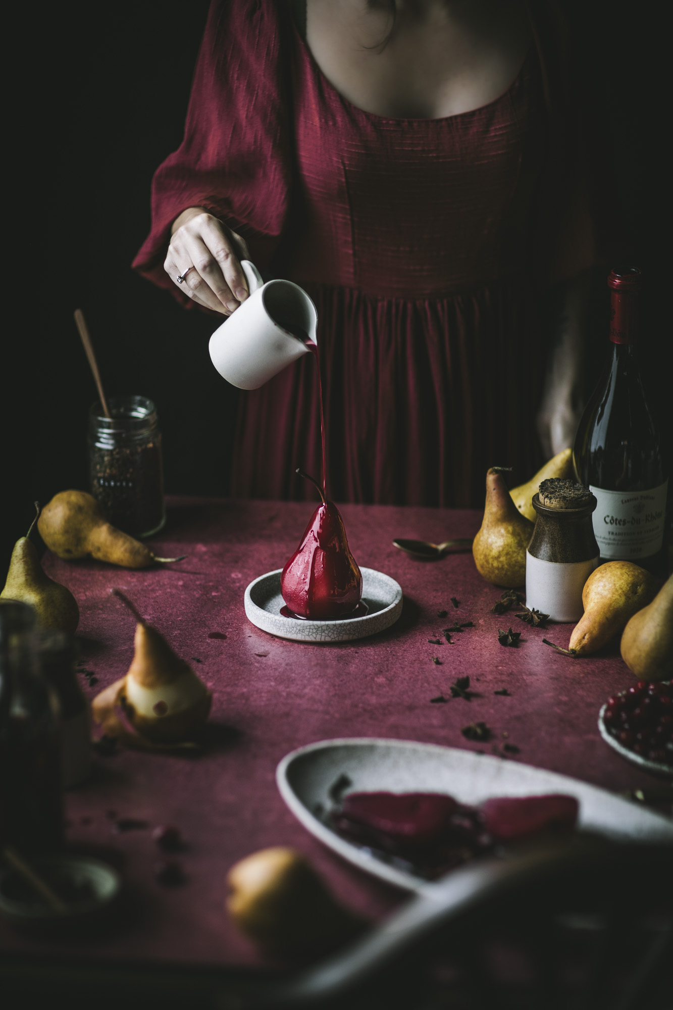 Moody Red Food Photography