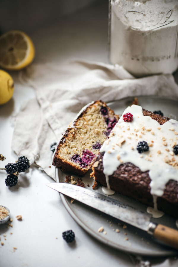 Blackberry Almond Loaf Cake
