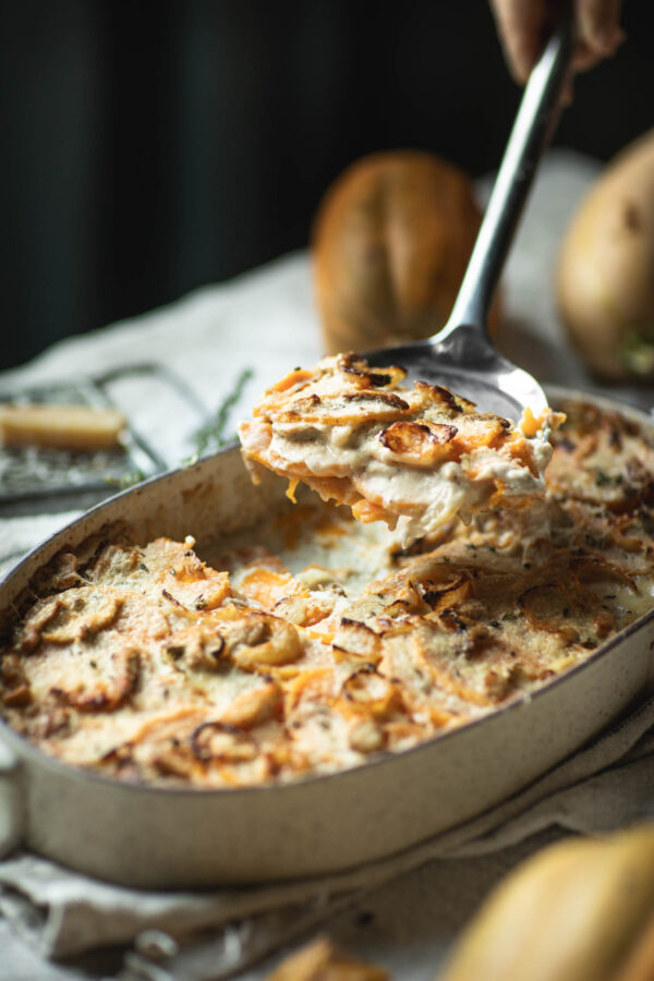 Butternut Squash and Mushroom Gratin