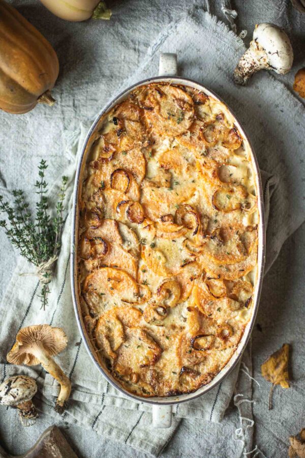 Butternut Squash and Mushroom Gratin