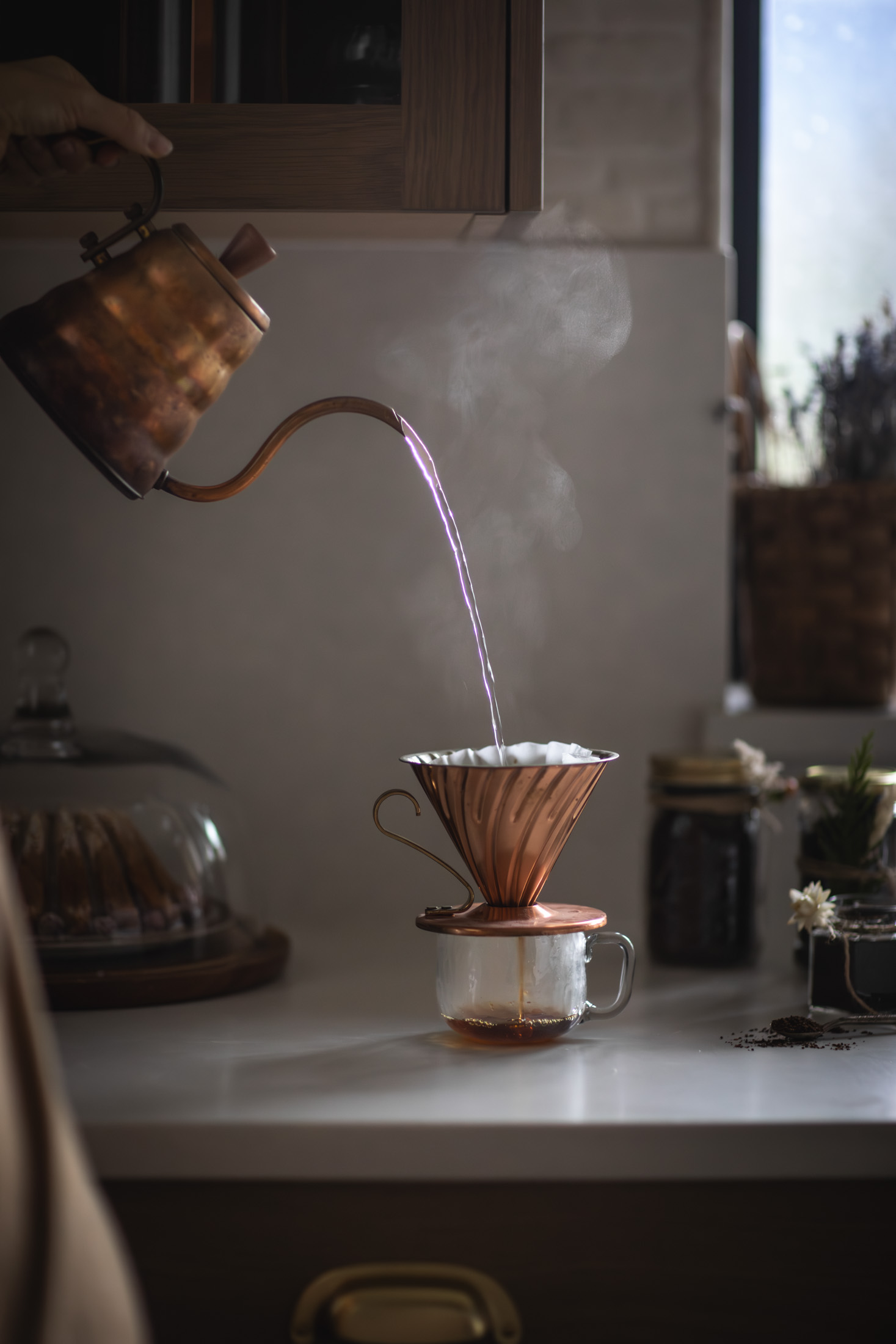 Coffee Pouring with steam