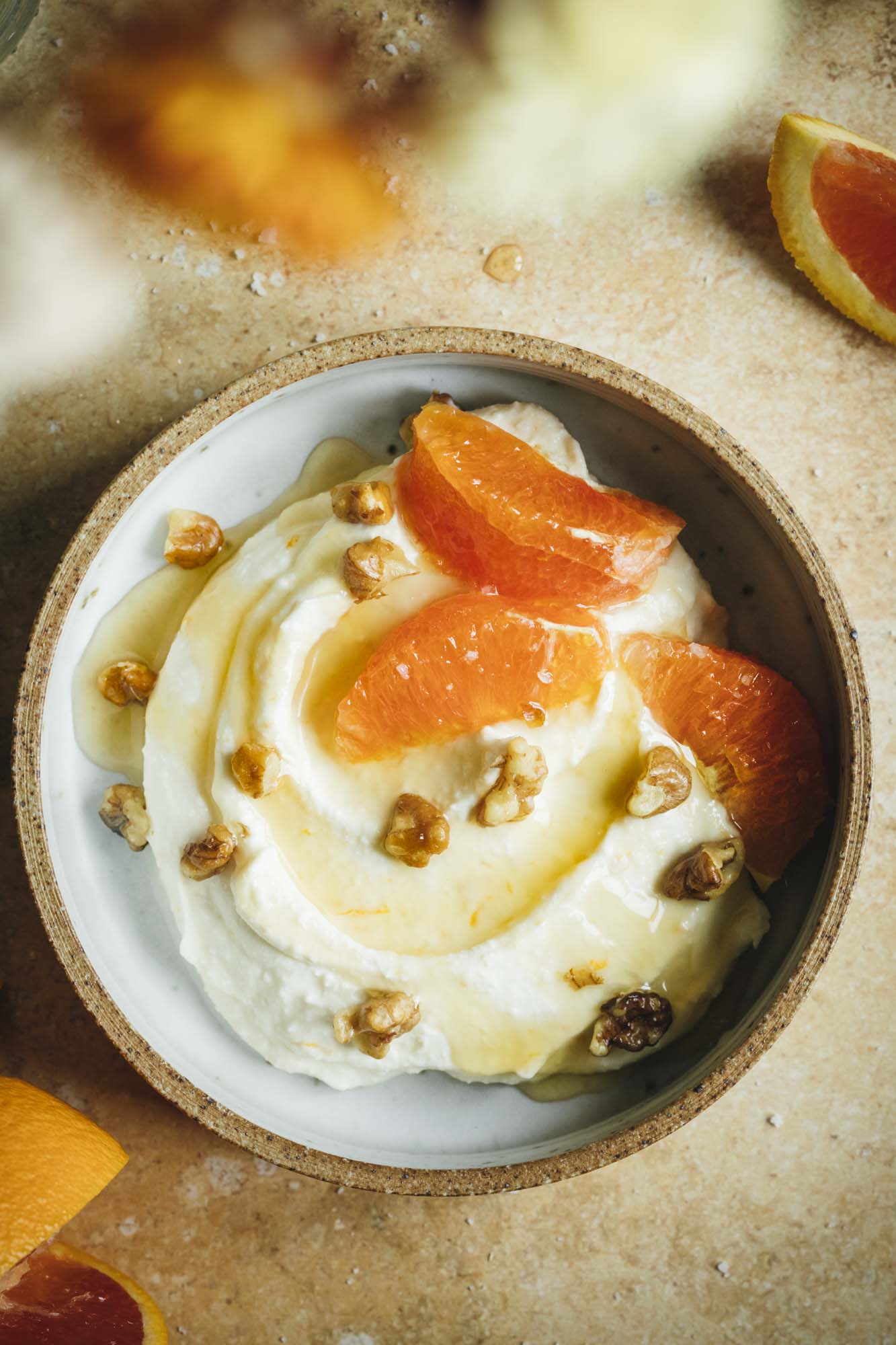 Ricotta with Orange Honey and Walnuts