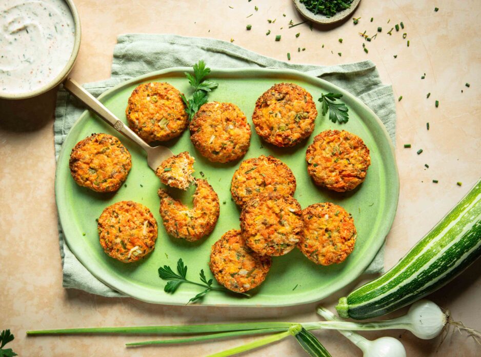 Healthy Salmon Patties with Creamy Lemon Herb Dip