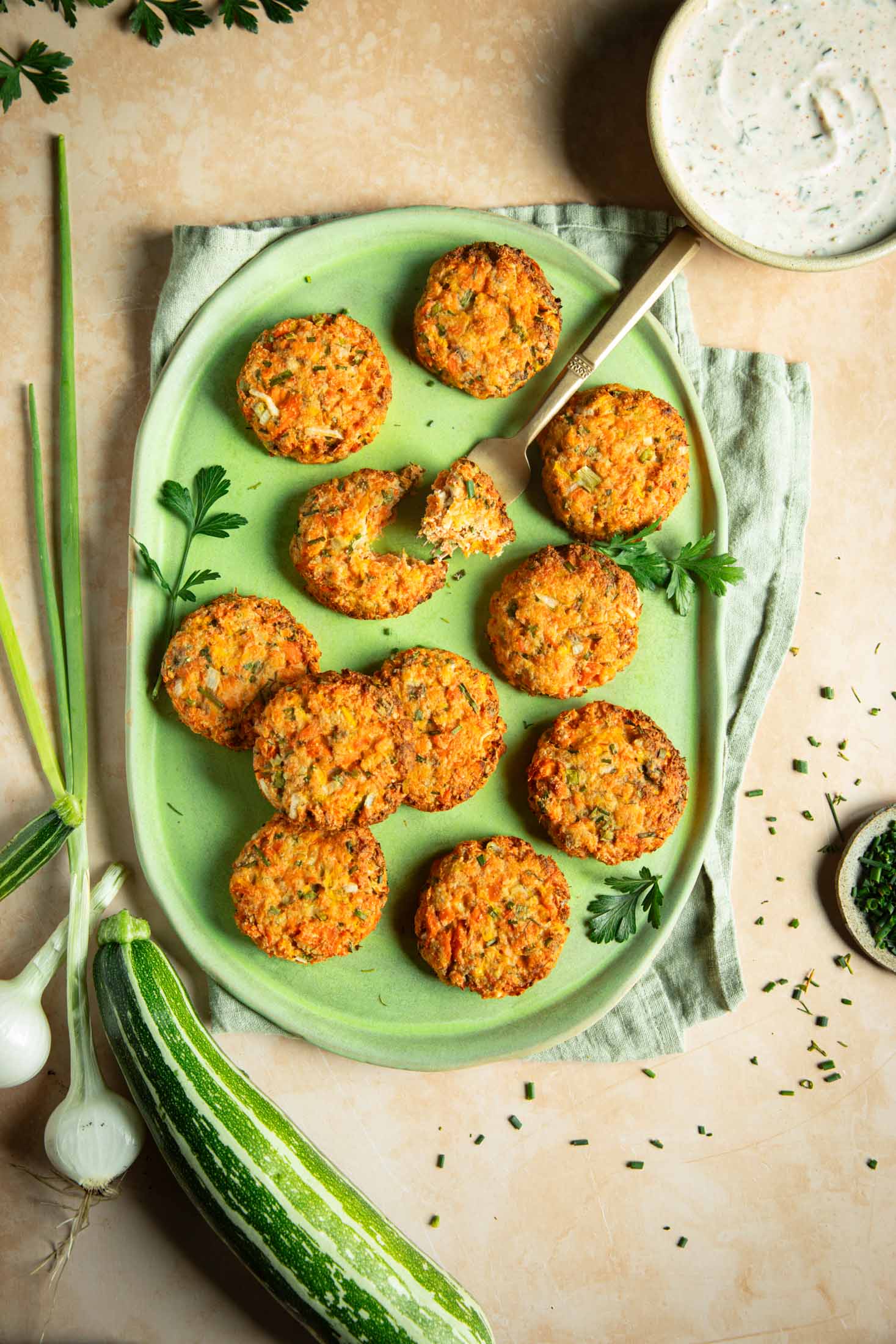 Healthy Salmon Patties with Creamy Lemon Herb Dip