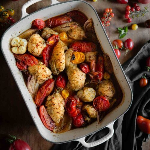 One Pan Chicken with Tomatoes and Herbs
