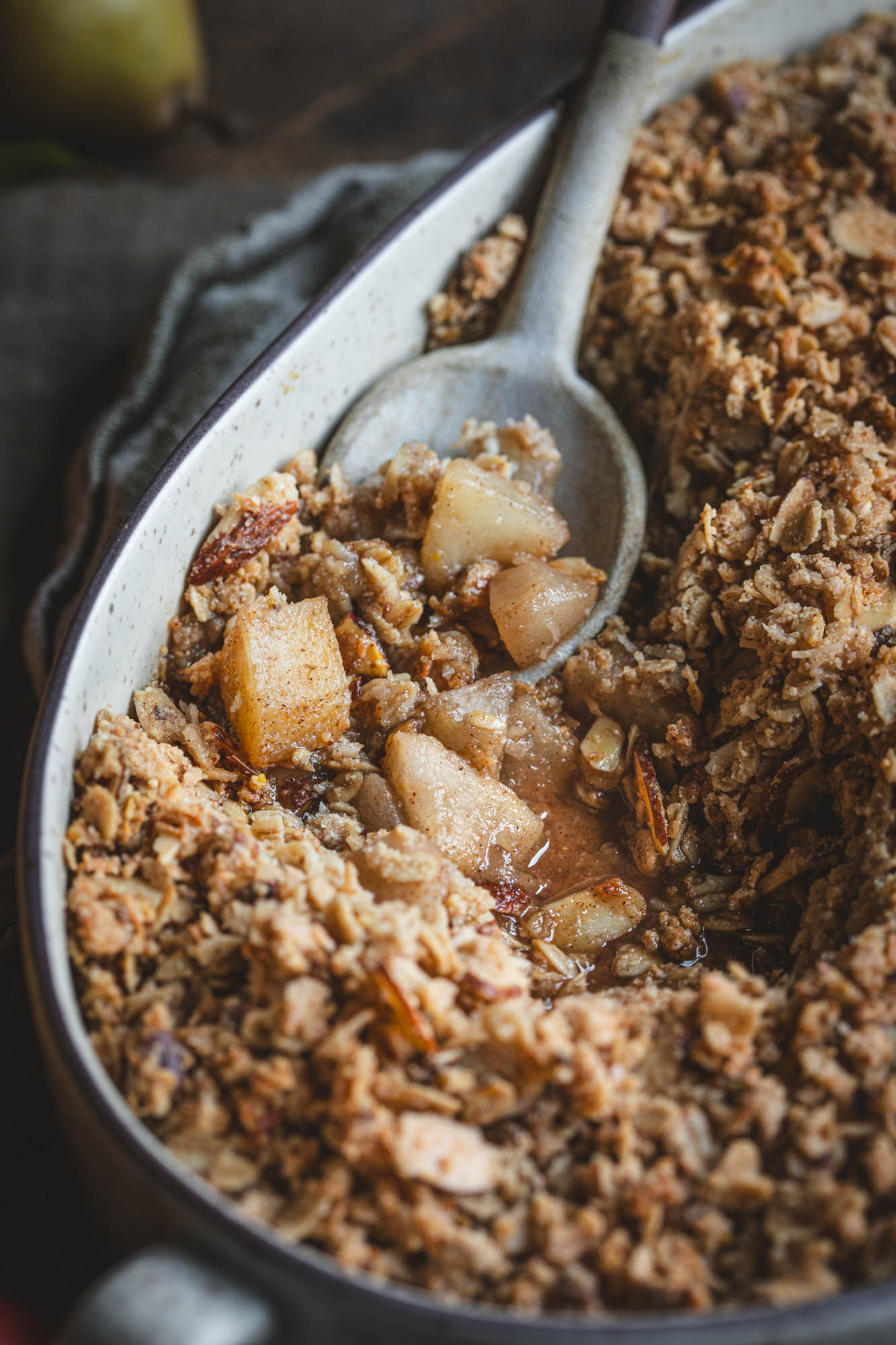 Pear Crisp with Almonds and Coconut